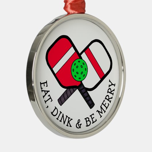 Ornement En Métal Funny Pickleball Pun Noël (Droite)