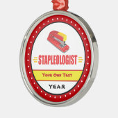 Ornement En Métal Funny Stapler Lover Title (Gauche)