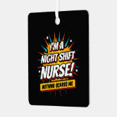 Ornement En Métal Funny Superhero nuit Shift Infirmière Appréciation (Avant gauche)