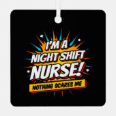 Ornement En Métal Funny Superhero nuit Shift Infirmière Appréciation (Verso)