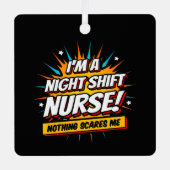 Ornement En Métal Funny Superhero nuit Shift Infirmière Appréciation (Recto)