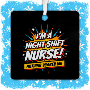 Ornement En Métal Funny Superhero nuit Shift Infirmière Appréciation