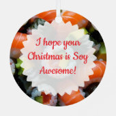 Ornement En Métal Funny Sushi Pun de Noël personnalisé (Verso)