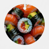 Ornement En Métal Funny Sushi Pun de Noël personnalisé (Recto)