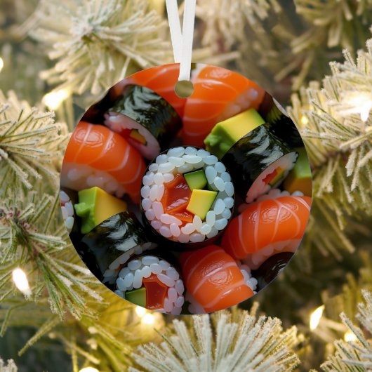Ornement En Métal Funny Sushi Pun de Noël personnalisé (Insitu)