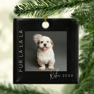 Ornement En Métal Furry La La La Photo de Noël de votre animal sur