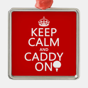 Ornement En Métal Gardez le calme et le chariot dessus, golf