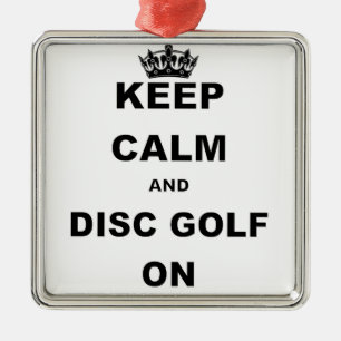 ORNEMENT EN MÉTAL GARDEZ LE CALME ET LE GOLF ON DE DISQUE