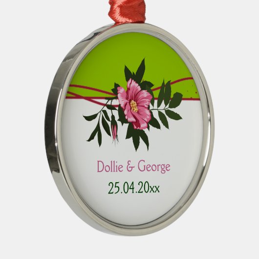Ornement En Métal Gardien vert de chaux mariage rose sauvage (Droite)