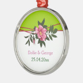 Ornement En Métal Gardien vert de chaux mariage rose sauvage (Gauche)