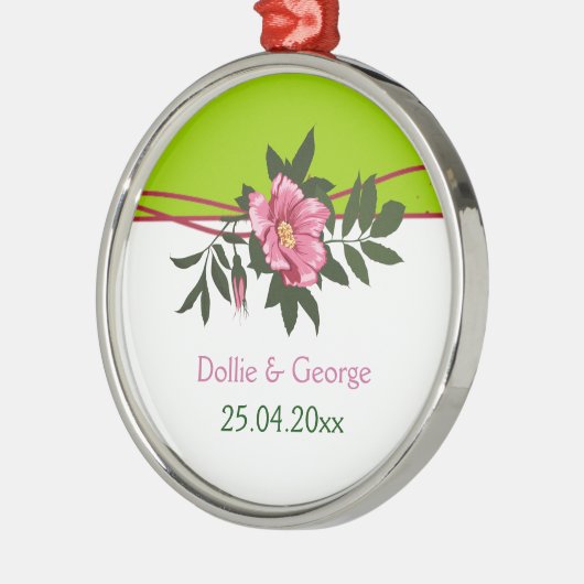 Ornement En Métal Gardien vert de chaux mariage rose sauvage (Gauche)