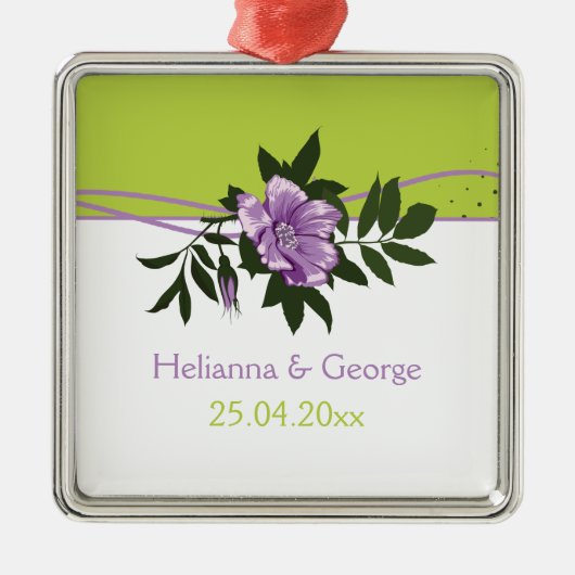 Ornement En Métal Gardien vert mariage vert violet rose sauvage (Devant)