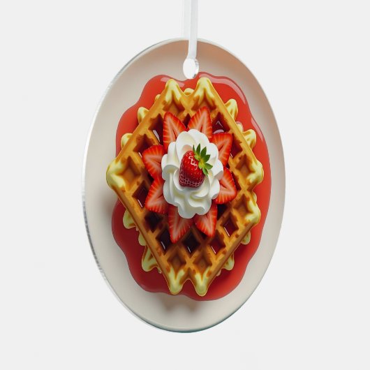 Ornement En Métal gaufres, fraises et crème écaillée Noël (Avant droite)