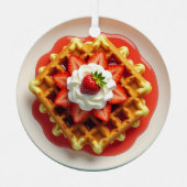 Ornement En Métal gaufres, fraises et crème écaillée Noël (Recto)