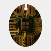 Ornement En Métal Geek Sortie carte circuit électronique orange PCB  (Recto)