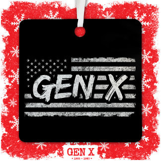 Ornement En Métal Gen X Gen Xer Génération X American Flag Gen X