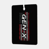 Ornement En Métal Génération X American Flag Fier Gen Xer Gen X (Avant gauche)