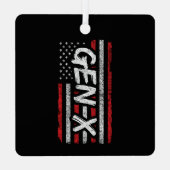 Ornement En Métal Génération X American Flag Fier Gen Xer Gen X (Verso)