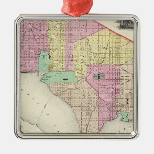 Ornement En Métal Georgetown et la ville de Washington (Devant)