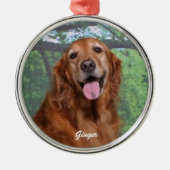 Ornement En Métal Gingembre Golden Retriever Round Orament, Custom (Devant)