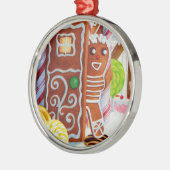 Ornement En Métal GINGERBREAD MAN Premium Round Orament (Gauche)