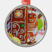 Ornement En Métal GINGERBREAD MAN Premium Round Orament (Devant)