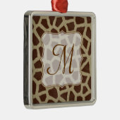 Ornement En Métal Girafe Spot Animal Prin Monogram Initial Ornament (Droite)