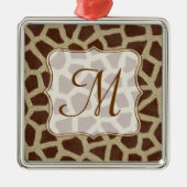 Ornement En Métal Girafe Spot Animal Prin Monogram Initial Ornament (Devant)