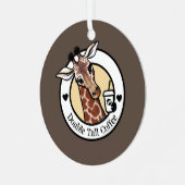 Ornement En Métal Giraffe Café Lover KiniArt ™️ (Avant gauche)