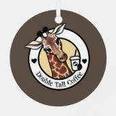 Ornement En Métal Giraffe Café Lover KiniArt ™️ (Verso)