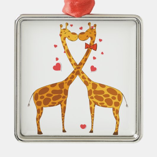 Ornement En Métal Giraffes en amour (Devant)