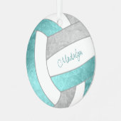 Ornement En Métal girly aqua gris keepsaké volleyball cadeaux (Avant gauche)
