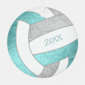 Ornement En Métal girly aqua gris keepsaké volleyball cadeaux (Verso)