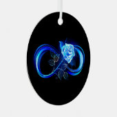 Ornement En Métal Glowing infinity with blue rose (Avant droite)