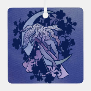 Ornement En Métal Goddess de lune violette Wiccan Triple Moon Symbol