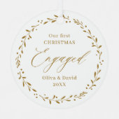 Ornement En Métal Gold Botanical Notre premier Noël Engagé (Recto)