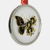 Ornement En Métal Gold flower Butterfly with Black Orchid (Droite)