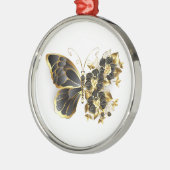 Ornement En Métal Gold flower Butterfly with Black Orchid (Gauche)