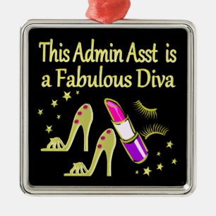 ORNEMENT EN MÉTAL GOLD GLITZY ADMIN ASSISTANT DIVA DESIGN