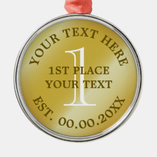 Ornement En Métal Gold medal first place champion de médallion