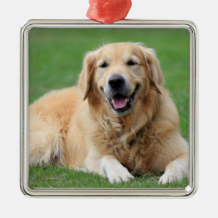 Ornement En Métal Golden Retriever Ornament de Noël métal personnali