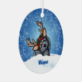 Ornement En Métal Goldendoodle Reindeer Noël (Avant droite)