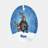 Ornement En Métal Goldendoodle Reindeer Noël (Avant gauche)