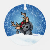 Ornement En Métal Goldendoodle Reindeer Noël (Verso)