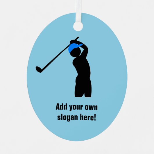Ornement En Métal Golf Swing - texte golfer à customiser sur n'impor (Recto)