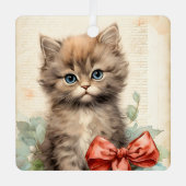 Ornement En Métal Gorgeous Gray Kitten Christmas (Recto)