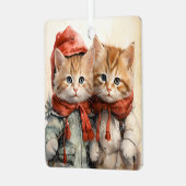 Ornement En Métal Gorgeous Orange Kitten Couple Christmas (Avant gauche)
