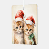Ornement En Métal Gorgeous Orange Kitten Couple Christmas (Avant gauche)