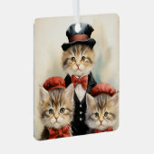 Ornement En Métal Gorgeous Three Kitten Family Christmas (Avant droite)