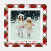 Ornement En Métal Grand-mère Photo Noël Plaid (Recto)